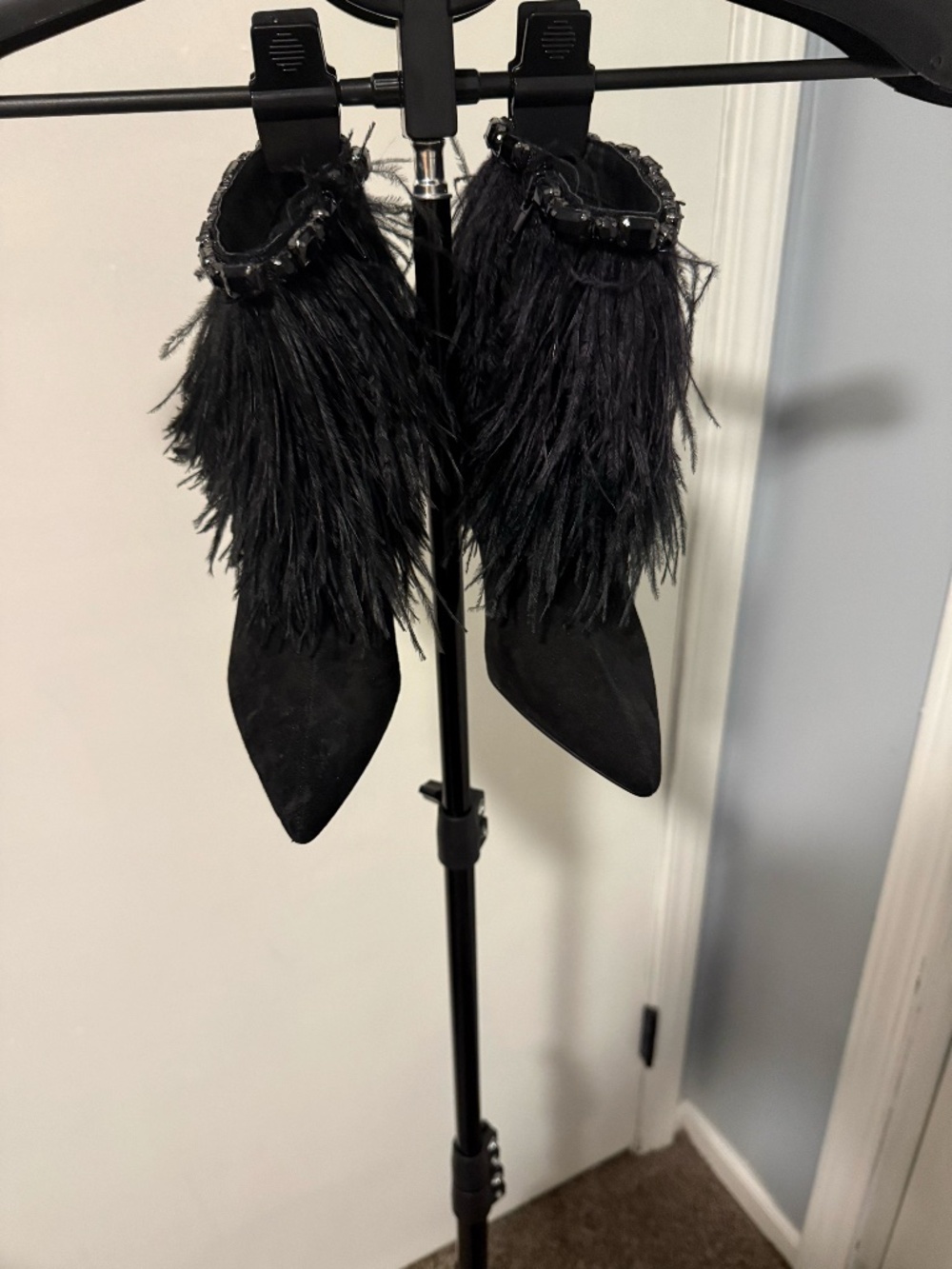 Jessica Simpson Feather Embellished Heeled Booties